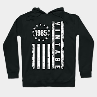 39 Years Old Gifts Vintage 1985 American Flag 39th Birthday Hoodie